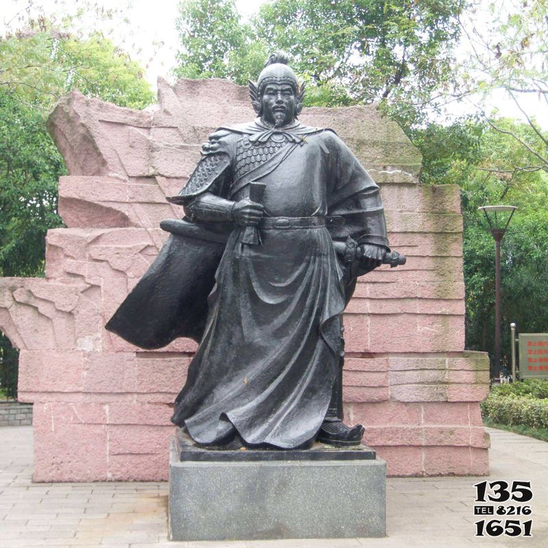 岳飞公园铜雕景观雕塑-中国古代民族英雄人物雕塑高清图片