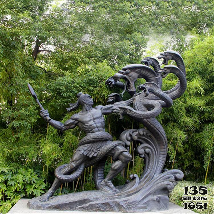 大禹雕塑-小区公园摆放铸造上古名人大禹治水青铜雕塑景观高清图片