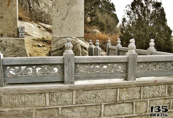 栏杆栏板雕塑-寺院景观青石浮雕栏板雕塑