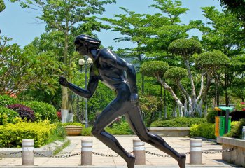 篮球雕塑-户外公园跑步运动抽象人物玻璃钢雕塑