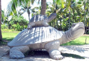 乌龟雕塑-户外大理石小乌龟趴着大乌龟 雕塑