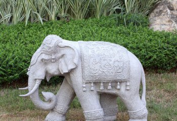 大象雕塑-公园景区石雕一只行走的大象雕塑