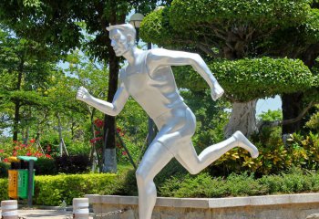 篮球雕塑-景观户外跑步打篮球运动人物玻璃钢雕塑