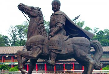 李世民雕塑-园林景观骑马一代仁君李世民青铜雕塑