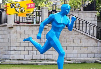 跑步雕塑-体育跑步户外玻璃钢运动人物雕塑