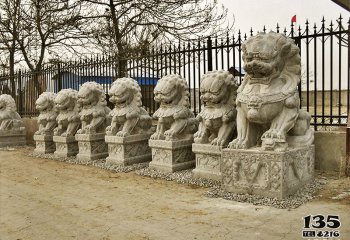 狮子雕塑-寺庙庭院别墅大型仿真动物看门镇宅狮子雕塑