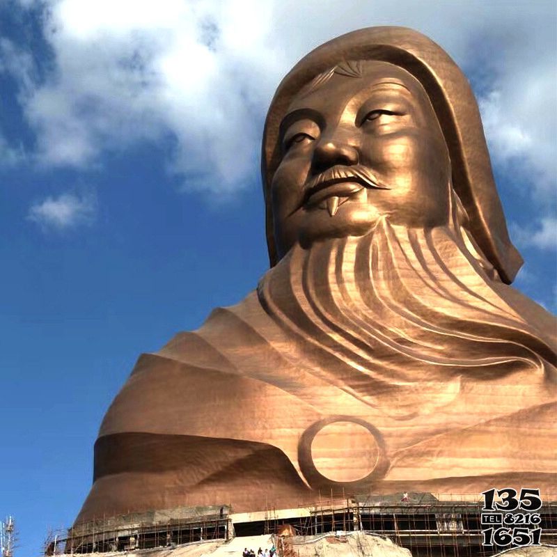 成吉思汗雕塑-大型头像景区景点历史名人蒙古可汗成吉思汗雕塑高清图片