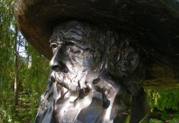 画家雕塑-世界著名法国印象派画家莫奈铜雕头像园林景区玻璃钢画家雕塑
