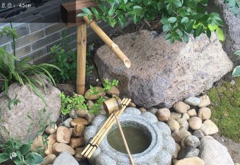 石槽雕塑-水缸造景摆件流水庭院景观日式菊钵户外喷泉石槽鱼缸老旧
