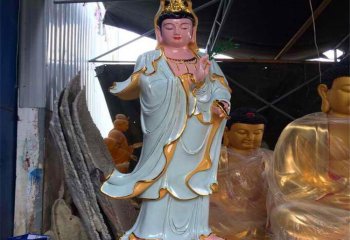 观音菩萨雕塑-玻璃彩绘大型景观观音菩萨雕塑
