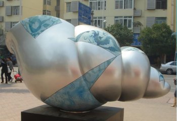 海螺雕塑-大型商场摆放玻璃钢喷漆海螺雕塑