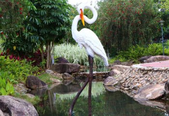 鹤雕塑-户外池塘装饰品摆件鹤雕塑