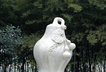 葫芦雕塑-汉白玉葫芦景观创意葫芦雕塑