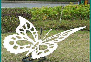 蝴蝶雕塑-公园景区创意不锈钢剪影蝴蝶雕塑