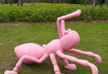 蚂蚁雕塑-儿童学院摆放粉色大号玻璃钢蚂蚁雕塑