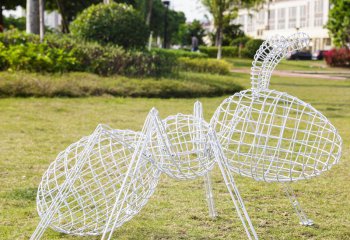 蚂蚁雕塑-草坪大型景观装饰品摆件不锈钢镂空蚂蚁雕塑