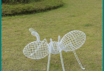 蚂蚁雕塑-不锈钢镂空创意铁艺户外草坪上的蚂蚁雕塑