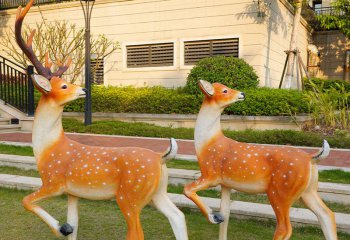 梅花鹿雕塑-公园景区大型仿真动物园林景观梅花鹿雕塑