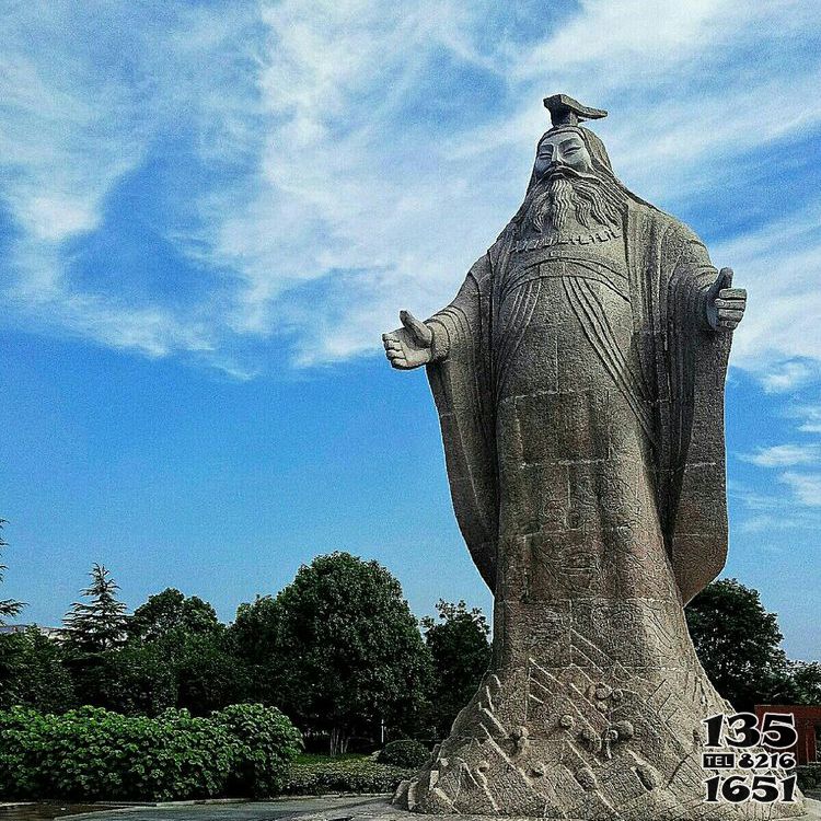 名人雕塑-景区景点尧帝大型石雕中国历史名人上古最理想的君主名人雕塑高清图片