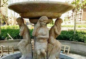 喷泉雕塑-西方古典人物砂岩石雕喷泉