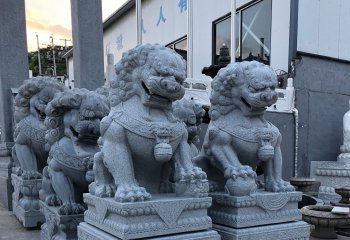 狮子雕塑-酒店招财青石石雕狮子雕塑