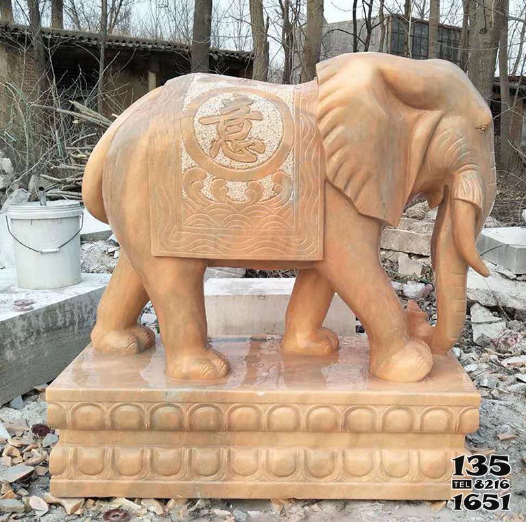 大象雕塑-晚霞红石雕寺庙庭院浮雕如意大象雕塑 大象雕塑-晚霞红石雕寺庙庭院浮雕如意大象雕塑高清图片