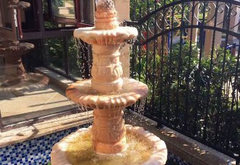 风水球雕塑-别墅水池景观大理石雕刻风水球喷泉雕塑