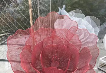 花朵雕塑-不锈钢仿真铁艺透明花朵雕塑