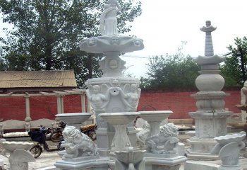 花盆雕塑-公园汉白玉石雕浮雕喷泉花盆雕塑