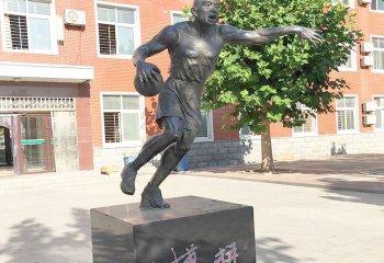 篮球雕塑-《拼搏》校园打篮球人物雕塑