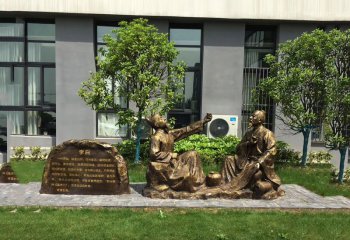 李白雕塑-小区园林历史文化名人著名诗人李白情景铜雕塑