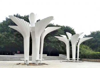 凉亭雕塑-广场公园玻璃钢扇形创意休闲区凉亭