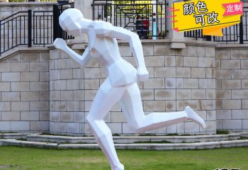 跑步雕塑-体育跑步校园操场玻璃钢景观装饰雕塑