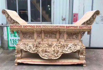 供桌雕塑-大型原色香樟木木雕园林寺院摆放供桌