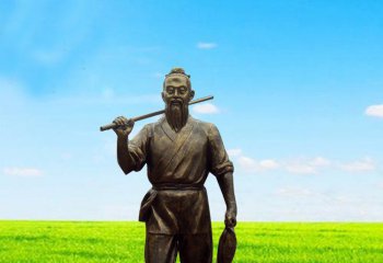 打渔雕塑-公园草坪摆放捕鱼文化老翁人物铜雕