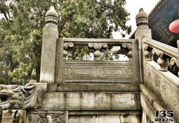 栏杆栏板雕塑-青石镂空雕刻寺院大殿台阶扶手防护栏杆