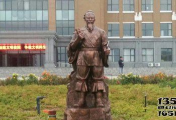 鲁班雕塑-学校广场摆放古代名人木匠鲁班铸铜雕塑