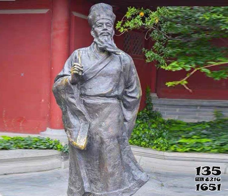苏轼雕塑-大学校园北宋文学家苏轼铜雕高清图片
