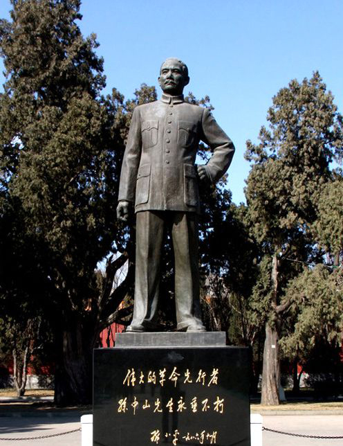 伟人雕塑-中国近代伟人孙中山 铜雕像伟人雕塑高清图片