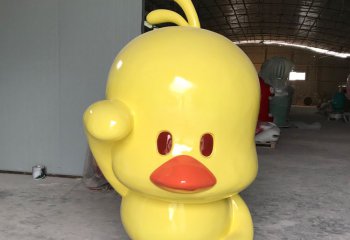 鸭子雕塑-游乐场玻璃钢彩绘小黄鸭雕塑
