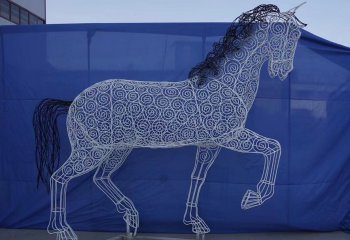 马雕塑-公园景观不锈钢创意奔跑的马雕塑