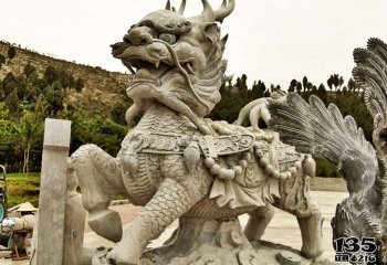麒麟雕塑-户外广场大型动物景观-石雕神兽麒麟雕塑