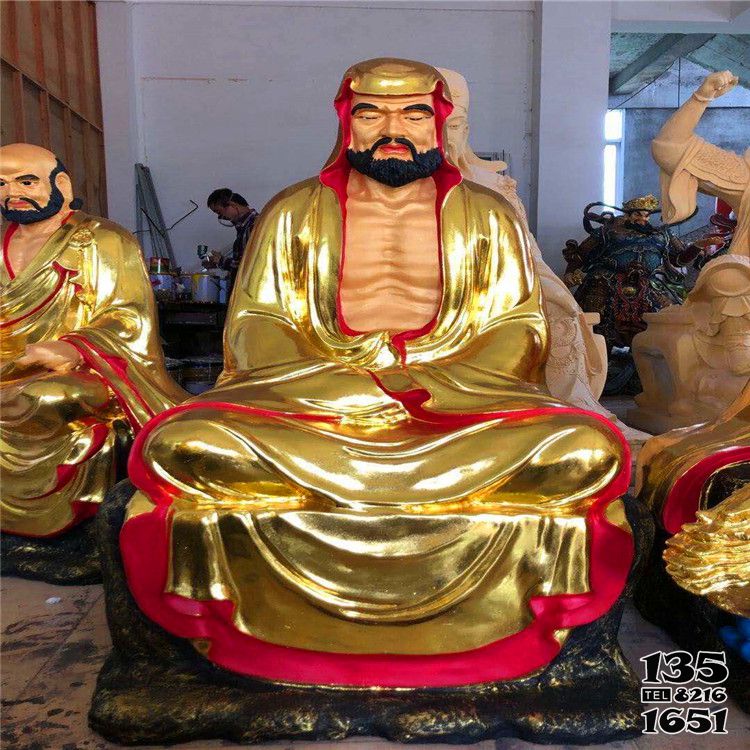 十八罗汉雕塑-树脂彩绘寺庙供奉佛像十八罗汉雕塑高清图片