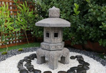 石灯雕塑-户外园林大理石石雕日式石灯雕塑