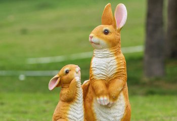 兔子雕塑-商场摆件两只玻璃钢兔子雕塑