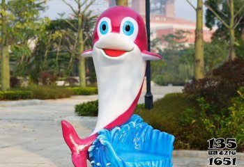 座椅雕塑-海洋馆户外卡通玻璃钢海豚座椅景观摆件