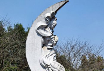 嫦娥雕塑-城市广场大理石嫦娥奔月神话故事石雕塑