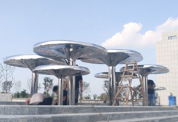 蘑菇雕塑-不锈钢蘑菇公园景观雕塑