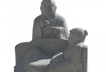 孝雕塑-园林古代二十四孝汉高祖为母亲尝汤药人物大理石雕塑