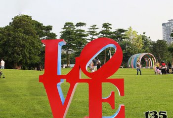 LOVE雕塑-公园里摆放的不锈钢创意LOVE雕塑